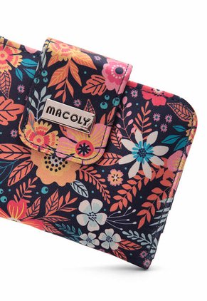 Billetera Mini Macoly A018 Flora Azul Niquel