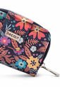 Billetera Mini Macoly A017 Flora Azul Niquel  de Macoly