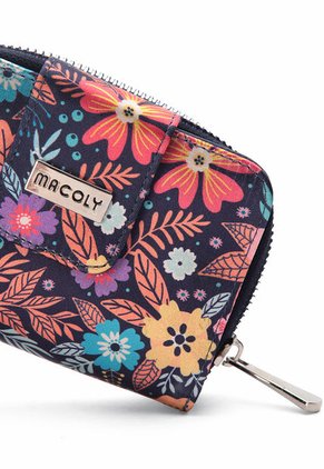 Billetera Mini Macoly A017 Flora Azul Niquel 