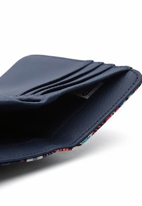 Billetera Mediana Macoly A015 Flora Azul Niquel