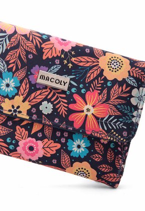 Billetera Mediana Macoly A015 Flora Azul Niquel