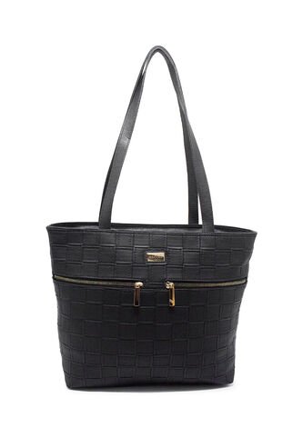 Bolso De Hombro Macoly 705 Lambani Negro Oro Macoly