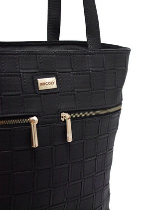 Bolso De Hombro Macoly 705 Lambani Negro Oro