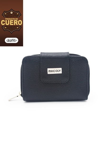 Billetera Mini A017 Cuero Negro Liso