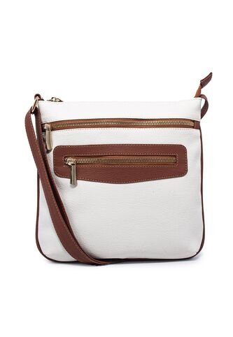 Bolso Manos Libres Macoly 751 Mix Blanco X Miel Oro Macoly
