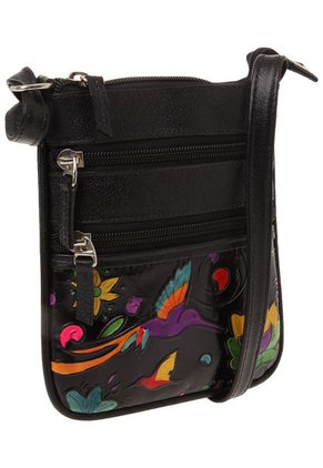 Bolso Manos Libres 320 Cuero Tala Negro Pajaros