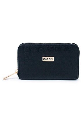 Billetera Mediana Macoly A041 Cuero Negro Oro