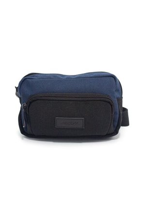 Canguro En Lona 292 Correa Corta Para Uso Riñonera Negro X Azul Oscuro