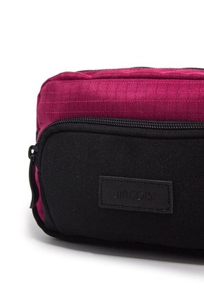 Canguro En Lona 292 Correa Corta Para Uso Riñonera Negro X Fucsia