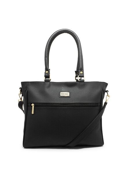 Bolso De Hombro Grande Macoly 878 Marsella Negro Oro