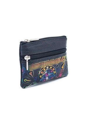 Monedero Macoly AM Cuero Doble Cremallera Tala Negro