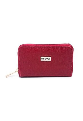 Billetera Mediana Macoly A041 Cuero Rojo Liso