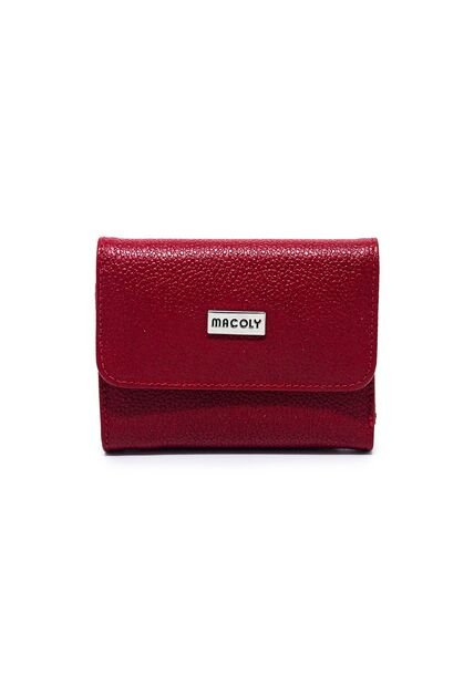 Billetera Mini Macoly A040 Cuero Rojo Liso