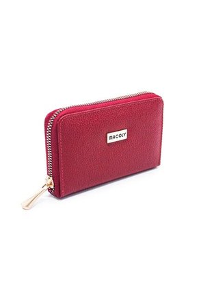 Billetera Mediana Macoly A041 Cuero Rojo Liso