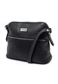 Bolso Manos Libres  Macoly 789 Cuero Negro Liso Niquel de Macoly