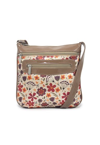 Bolso Manos Libres Macoly 751 Floralia Taupe Macoly