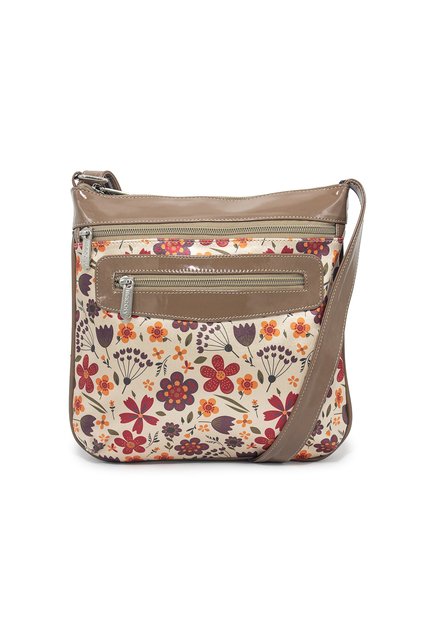 Bolso Manos Libres Macoly 751 Floralia Taupe
