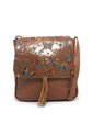 Bolso Manos Libres Macoly C325 Cuero Tala Miel Mariposas de Macoly