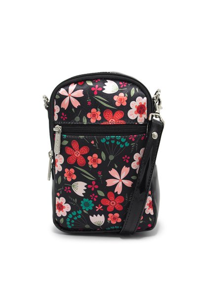 Bolso Manos Libres Macoly 851 Floralia Negro