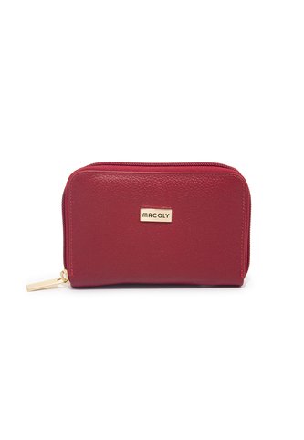 Billetera Mediana Macoly A042 Cuero Rojo Liso  Macoly
