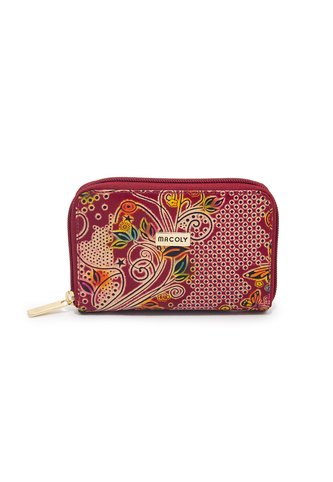 Billetera Mediana Macoly A042 Cuero Rojo Tala Macoly