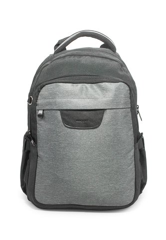 Morral Grande Macoly 268 Lona Negro X Gris Textil Macoly