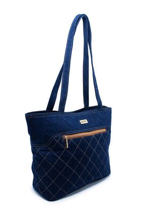 Bolso De Hombro Macoly M877 Jean Acolchado Oro