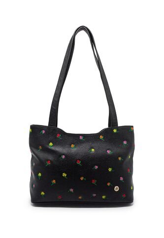 Bolso De Hombro Macoly M816 Cuero Bordado Macoly