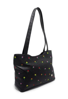 Bolso De Hombro Macoly M816 Cuero Bordado