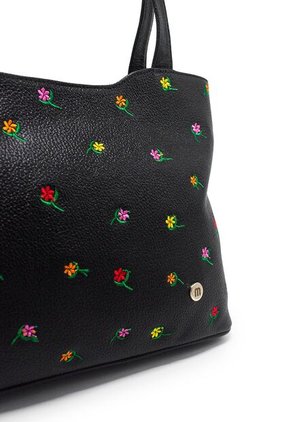 Bolso De Hombro Macoly M816 Cuero Bordado