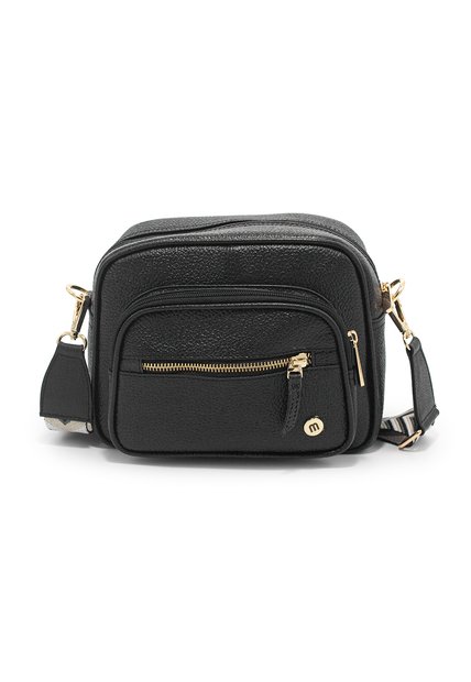 Bolso De Hombro Manos Libres Macoly JC02 Cuero Negro