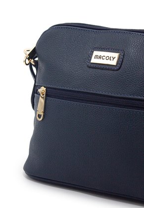 Bolso Manos Libres Macoly 789 Cuero Azul