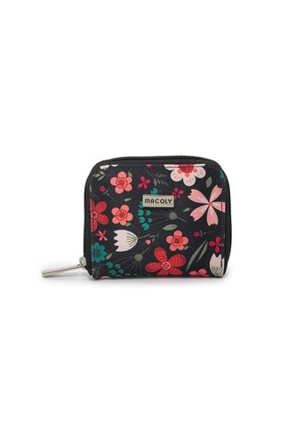 Billetera Mini A012 Floralia Negro Macoly