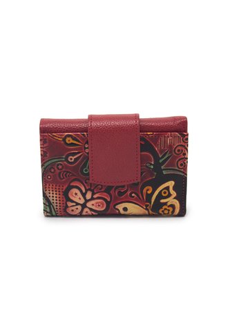 Billetera Median Macoly 046 Cuero Tala Rojo Macoly