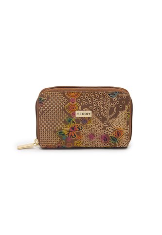 Billetera Mediana Macoly A042 Cuero Miel Tala Macoly