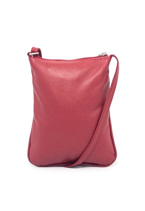 Bolso Manos Libres Macoly 320 Cuero Tala Rojo Mariposas