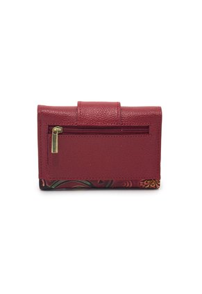 Billetera Median Macoly 046 Cuero Tala Rojo