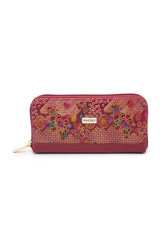 Billetera Grande Macoly A04 Cuero Tala Rojo Macoly