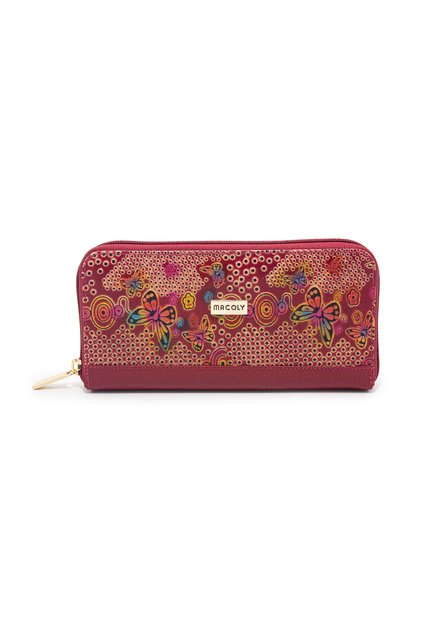 Billetera Grande Macoly A04 Cuero Tala Rojo