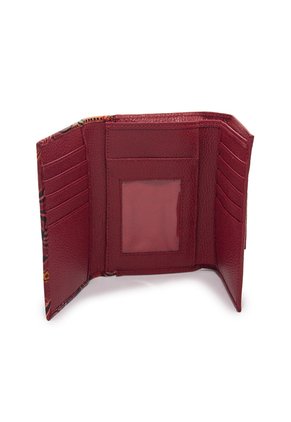 Billetera Median Macoly 046 Cuero Tala Rojo