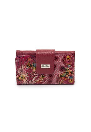 Billetera Grande Macoly A010 Cuero Tala Rojo