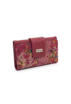 Billetera Grande Macoly A010 Cuero Tala Rojo
