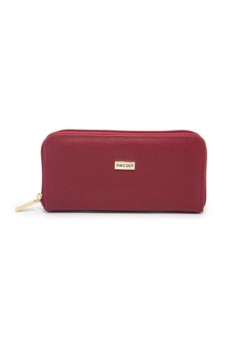 Billetera Grande Macoly A04 Cuero Rojo Liso Macoly