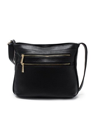 Bolso Manos Libres Macoly 820 Cuero Negro Oro Macoly