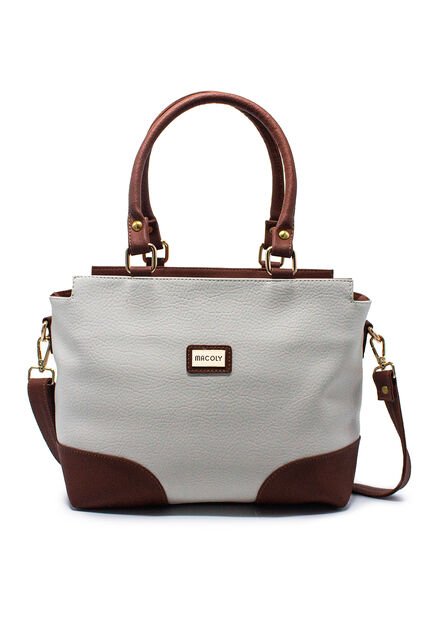 Bolso De Hombro Manos Libres Macoly 874 Mix Blanco X Miel