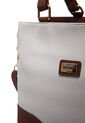 Bolso De Hombro Manos Libres Macoly 874 Mix Blanco X Miel de Macoly
