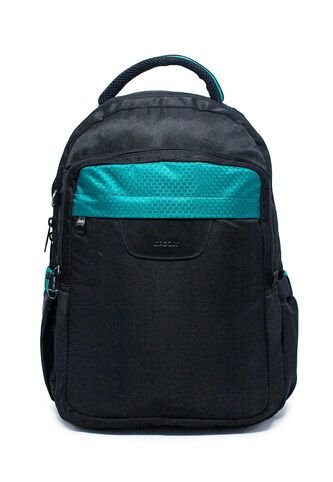 Morral Grande Macoly 268 Lona Negro  X Verde Aguamarina Macoly