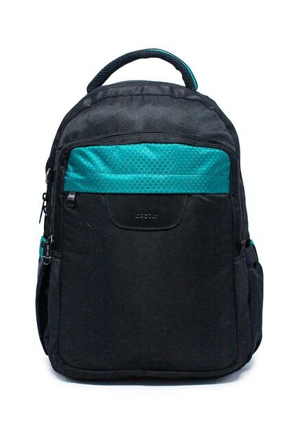Morral Grande Macoly 268 Lona Negro  X Verde Aguamarina
