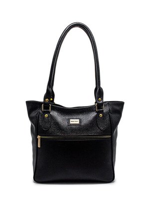 Bolso De Hombro Macoly 1026 Cuero Negro Liso