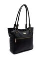 Bolso De Hombro Macoly 1026 Cuero Negro Liso de Macoly